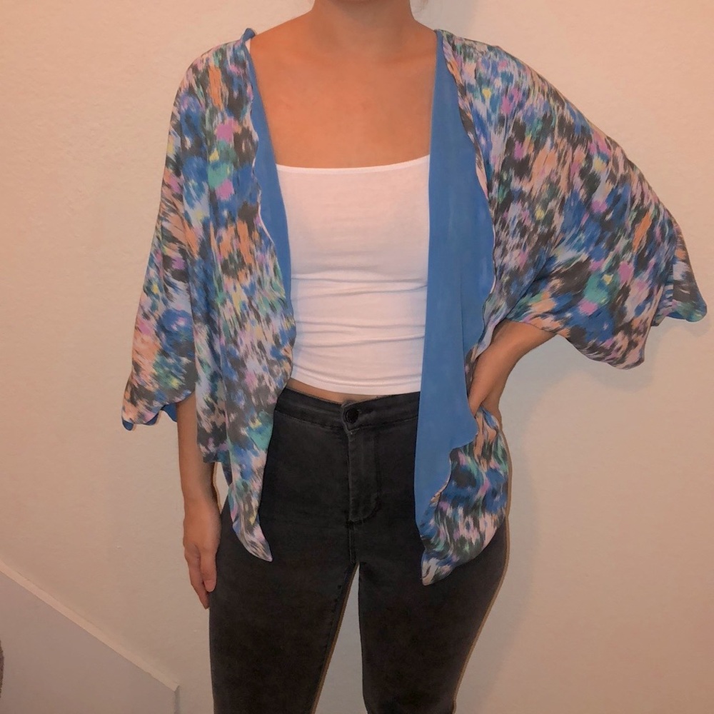 Watercolor Size S Flowy Cardigan